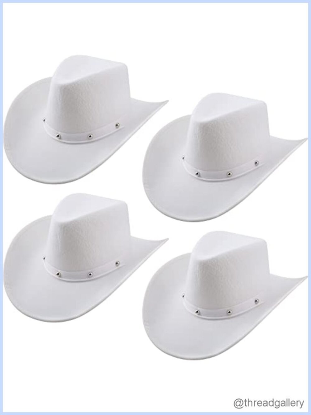 4 Pack Felt Cowboy Hats Western Cowgirl Hat Neck Drawstring Adult Costume Party